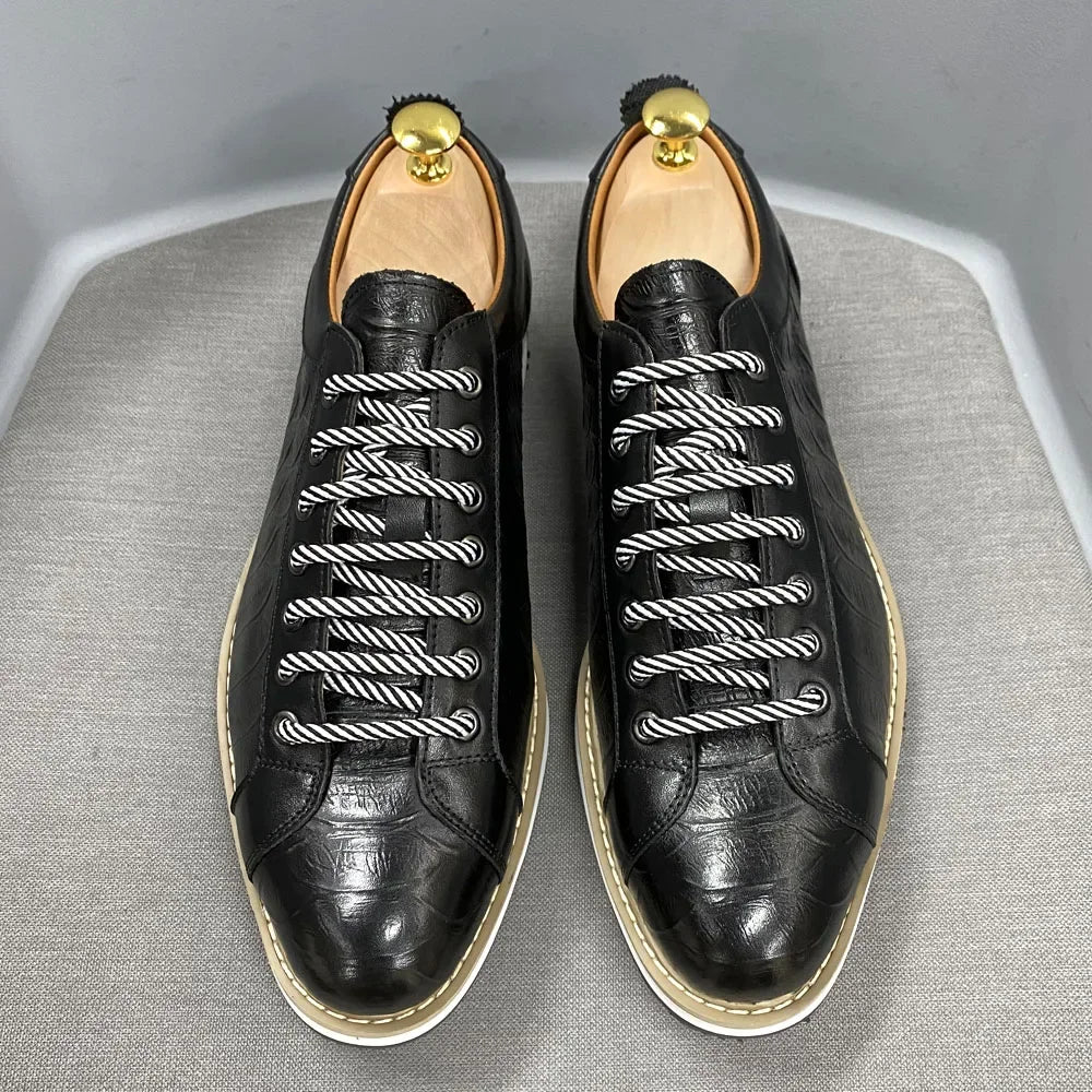 The Emerald Crest Leather Sneakers