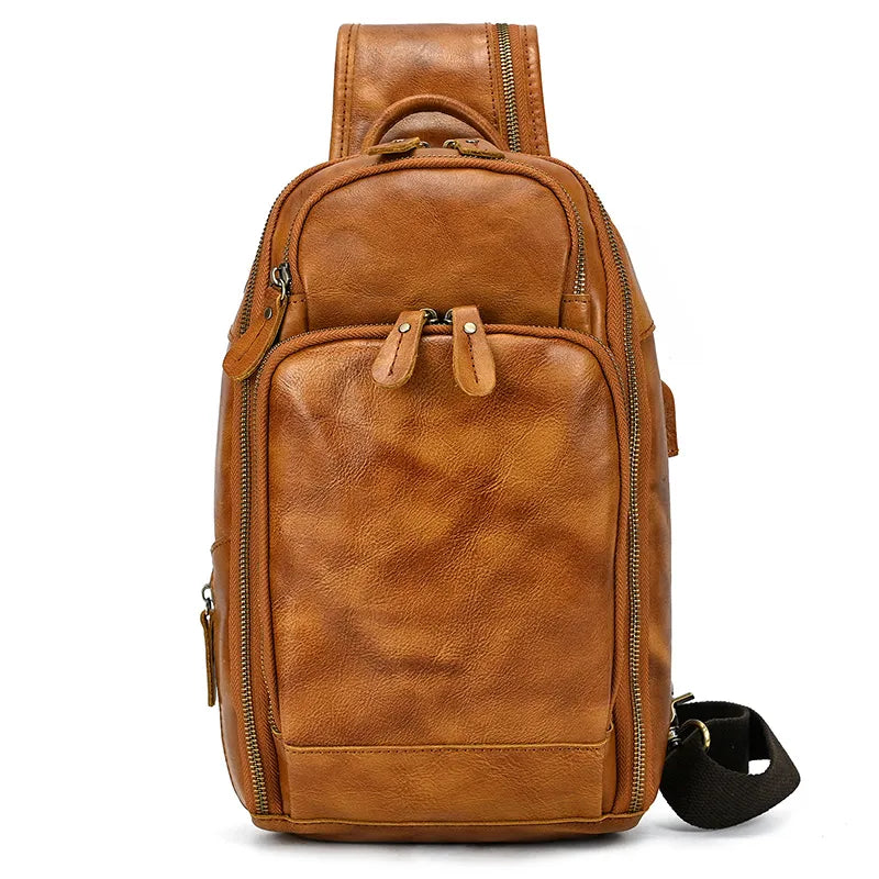 Executive Edge Leather Sling Bag