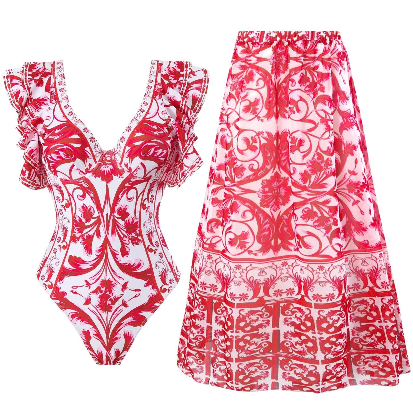 Santorini Bloom Luxe Swim Collection