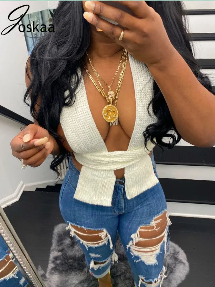 Luxe Wrap Knit Halter Top