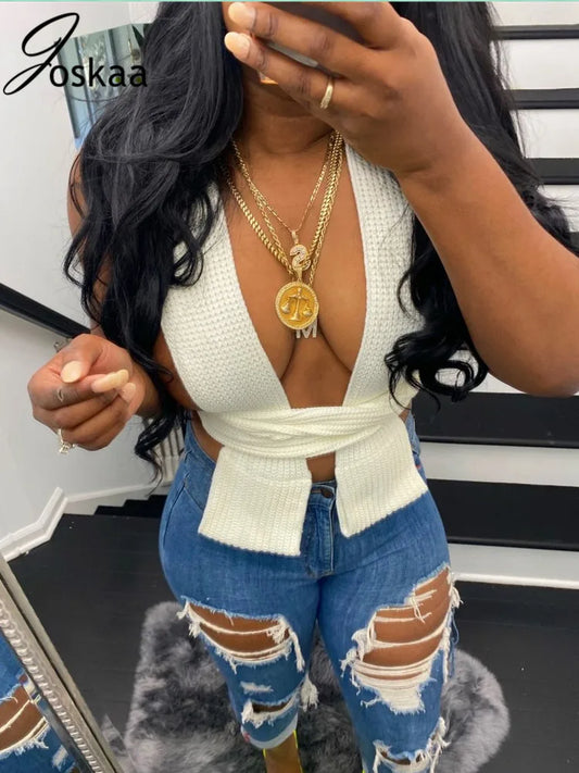 Luxe Wrap Knit Halter Top