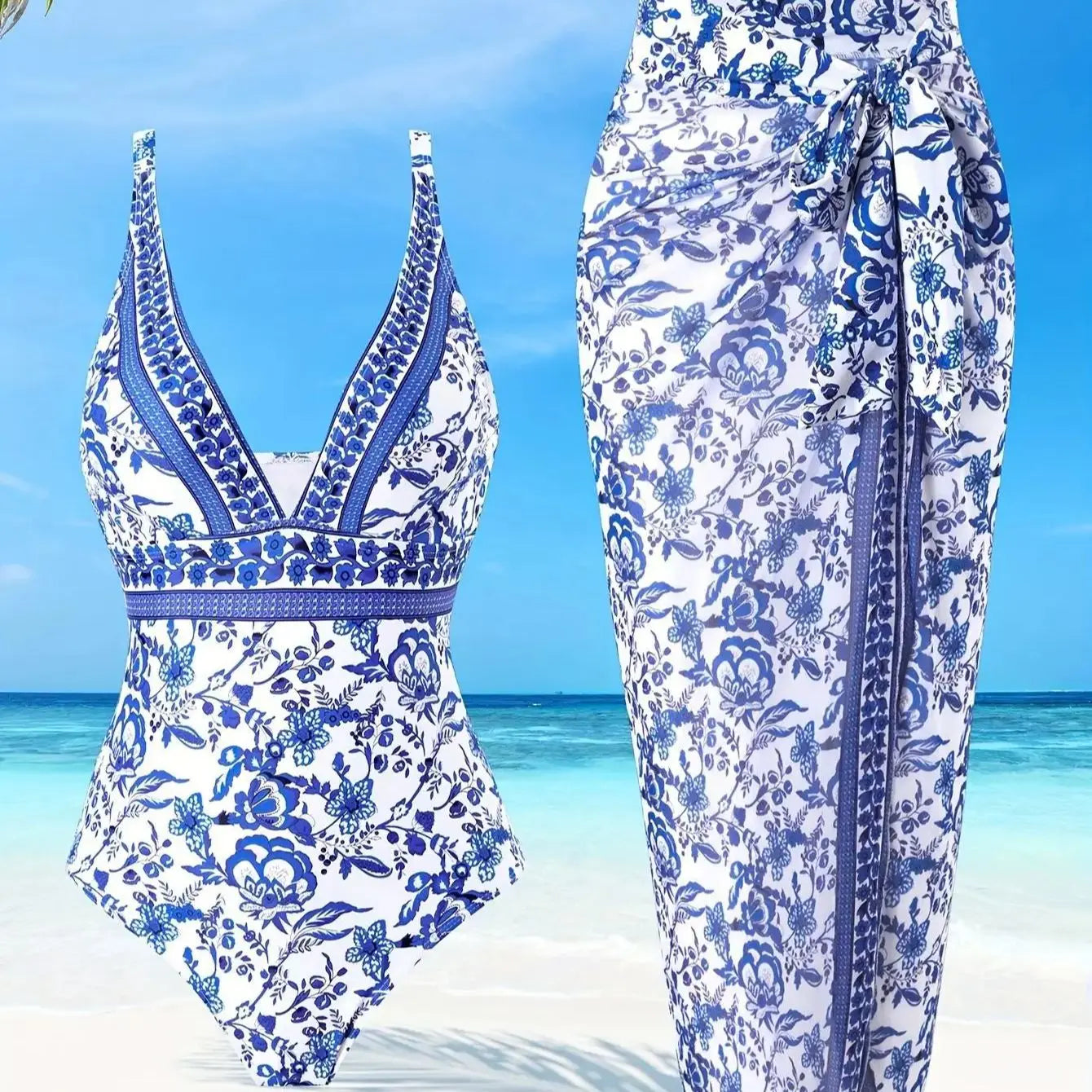 Santorini Bloom Luxe Swim Collection